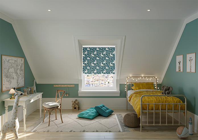 Bunny Meadows, Teal - Roller Blind - Image 8